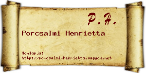 Porcsalmi Henrietta névjegykártya