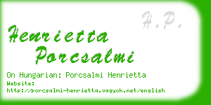 henrietta porcsalmi business card